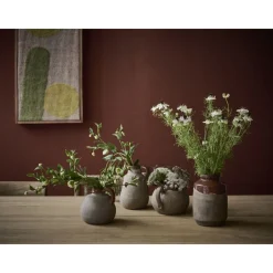 Pomax Vases-EARTH - vase - terracotta - DIA 14 x H 14 cm - chocolat