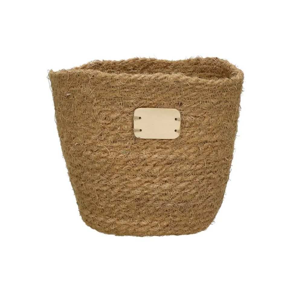 Pomax Cache-pots-ECKOO - pot aux herbes - fibre de coco - DIA 15 x H 16 cm - brun