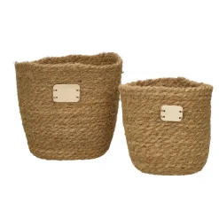 Pomax Cache-pots-ECKOO - pot aux herbes - fibre de coco - DIA 15 x H 16 cm - brun