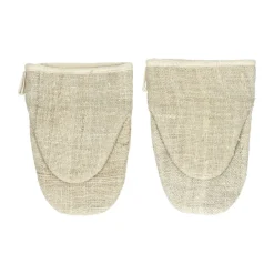 Pomax Accessoires-ECKOO - set/2 gants de cuisine - jute / coton - L 22 x W 15 cm - naturel