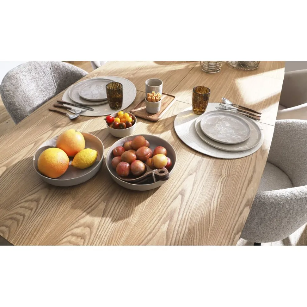 Pomax Linge De Table-ECKOO - set/4 sets de table - coton - DIA 38 cm - blanc