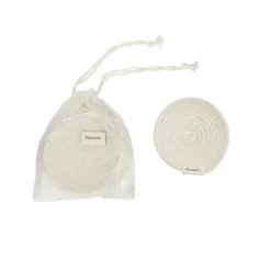 Pomax Linge De Table-ECKOO - set/4 sous-verres - coton - DIA 10 cm - blanc