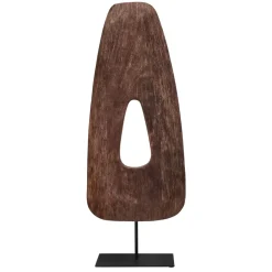 Pomax Objets De Décoration-EFFA - objet déco - bois / métal - L 22,5 x W 10 x H 59 cm - noyer