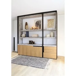 Pomax Objets De Décoration-EFFA - objet déco - bois / métal - L 22,5 x W 10 x H 59 cm - noyer