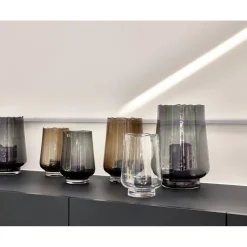 Pomax Photophores / T-lights-ELYZA - photophore/vase - verre - DIA 16 x H 24 cm - transparent
