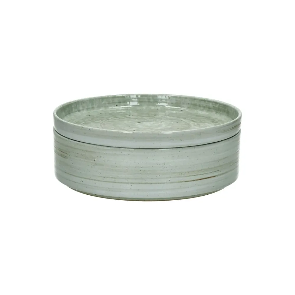 Pomax Vaisselle-EPICES - assiette à dessert - porcelaine - DIA 17 x H 2,5 cm - vert foncé