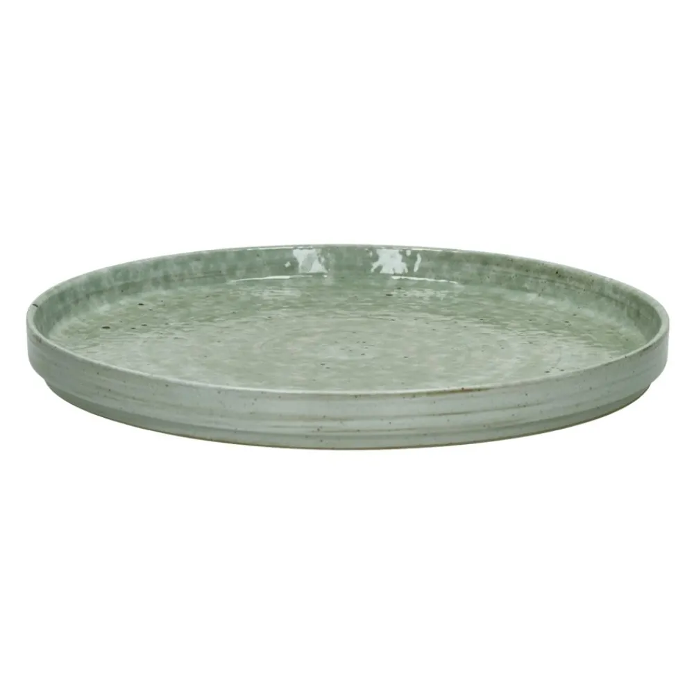 Pomax Vaisselle-EPICES - assiette plate - porcelaine - DIA 27 x H 2,6 cm - vert foncé