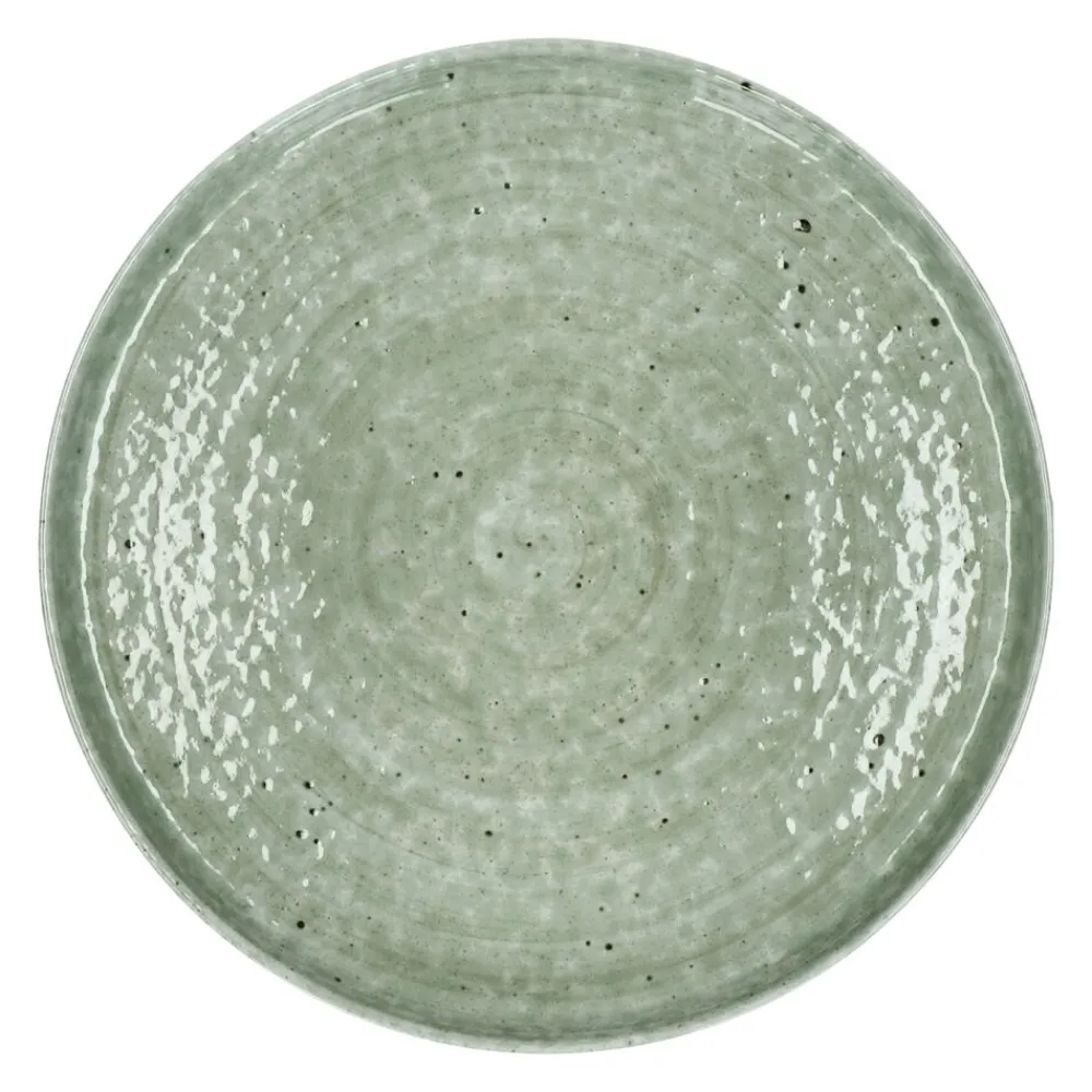 Pomax Vaisselle-EPICES - assiette plate - porcelaine - DIA 27 x H 2,6 cm - vert foncé