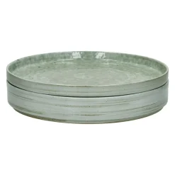 Pomax Vaisselle-EPICES - assiette plate - porcelaine - DIA 27 x H 2,6 cm - vert foncé