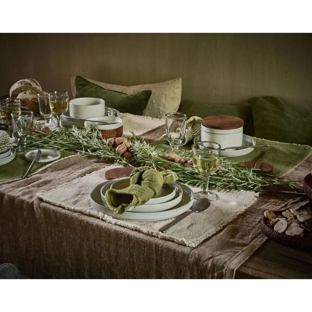 Pomax Vaisselle-EPICES - assiette plate - porcelaine - DIA 27 x H 2,6 cm - vert foncé