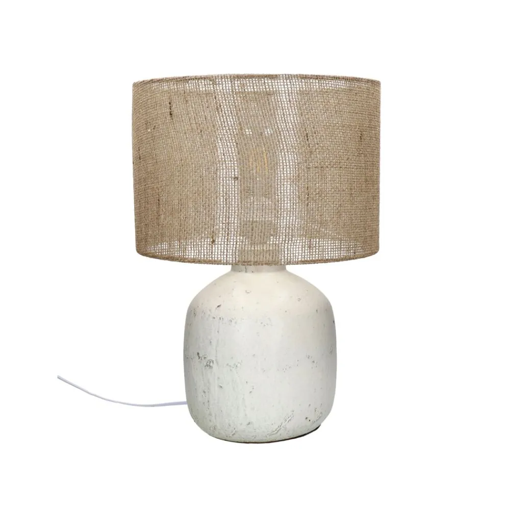 Pomax Lampes De Table-ESMÉ - lampe de table - céramique / métal - DIA 33 x H 48 cm - blanc