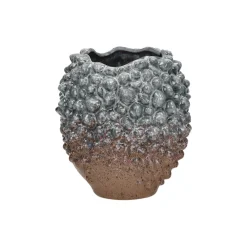 Pomax Vases-ESPINA - vase - grès - DIA 18 x H 18,5 cm - gris bleu