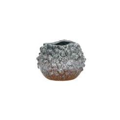 Pomax Vases-ESPINA - vase - grès - DIA 10,5 x H 8,5 cm - gris bleu