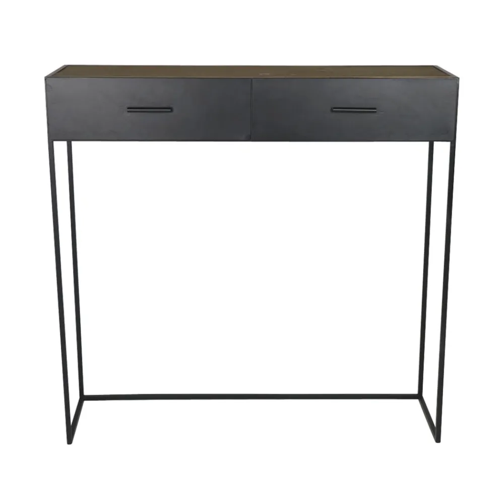 Pomax Consoles-ESSENTIAL - console - métal / bois de pin - L 100 x W 30 x H 97 cm