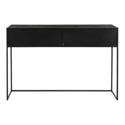 Pomax Consoles-ESZENTIAL - meuble console avec 2 tiroirs - métal / bois de sapin - L 120 x W 30 x H 80 cm - noir