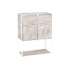Pomax Étagères-ESZENTIAL - rack 2 portes 1 tiroir - métal / bois de sapin - L 60 x W 30 x H 80 cm - naturel/blanc