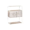 Pomax Étagères-ESZENTIAL - rack 2 portes - métal / bois de sapin - L 60 x W 30 x H 80 cm - naturel/blanc