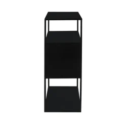 Pomax Étagères-ESZENTIAL - rack 2 portes - métal / bois de sapin - L 60 x W 30 x H 80 cm - noir