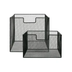 Pomax Concepts Modulaires-ESZENTIAL - set/2 paniers - métal - L 31,5 x W 29,5 x H 17,5/27,5 cm - noir