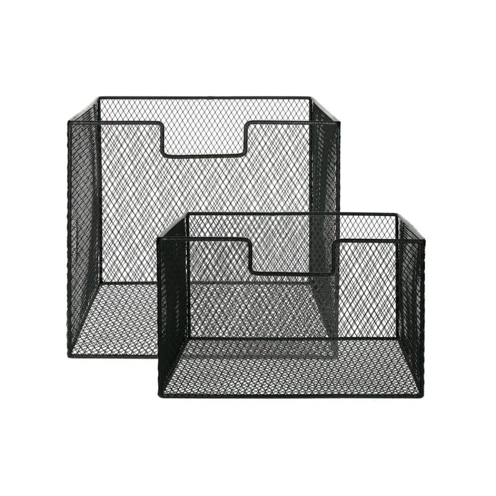 Pomax Concepts Modulaires-ESZENTIAL - set/2 paniers - métal - L 31,5 x W 29,5 x H 17,5/27,5 cm - noir