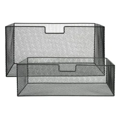Pomax Concepts Modulaires-ESZENTIAL - set/2 paniers - métal - L 55/56 x W 29/30 x H 17,5/27,5 cm - noir