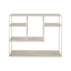 Pomax Étagères-ESZENTIAL - étagère - bois de pin - métal - L 100 x W 30 x H 80 cm - naturel/blanc