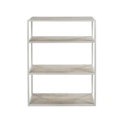 Pomax Étagères-ESZENTIAL - étagère - métal / bois de sapin - L 60 x W 30 x H 80 cm - naturel/blanc