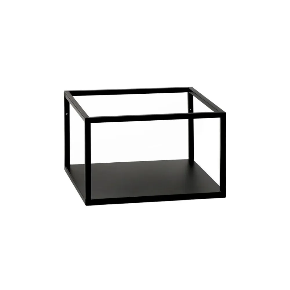Pomax Étagères Murales | Étagères-ESZENTIAL - étagère - métal - L 34,5 x W 30 x H 21 cm - noir