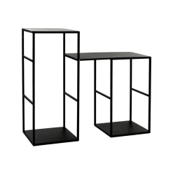 Pomax Étagères Murales | Étagères-ESZENTIAL - étagère - métal - L 34,5 x W 30 x H 60 cm - noir