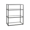 Pomax Étagères-ESZENTIAL - étagère - métal / verre - L 60 x W 30 x H 80 cm - noir