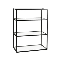 Pomax Étagères-ESZENTIAL - étagère - métal / verre - L 60 x W 30 x H 80 cm - noir