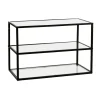 Pomax Étagères Murales | Étagères-ESZENTIAL - étagère - métal / verre - L 60 x W 30 x H 40 cm - noir