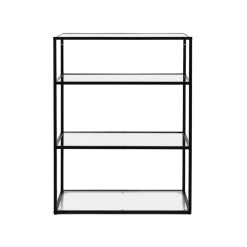 Pomax Étagères-ESZENTIAL - étagère - métal / verre - L 60 x W 30 x H 80 cm - noir