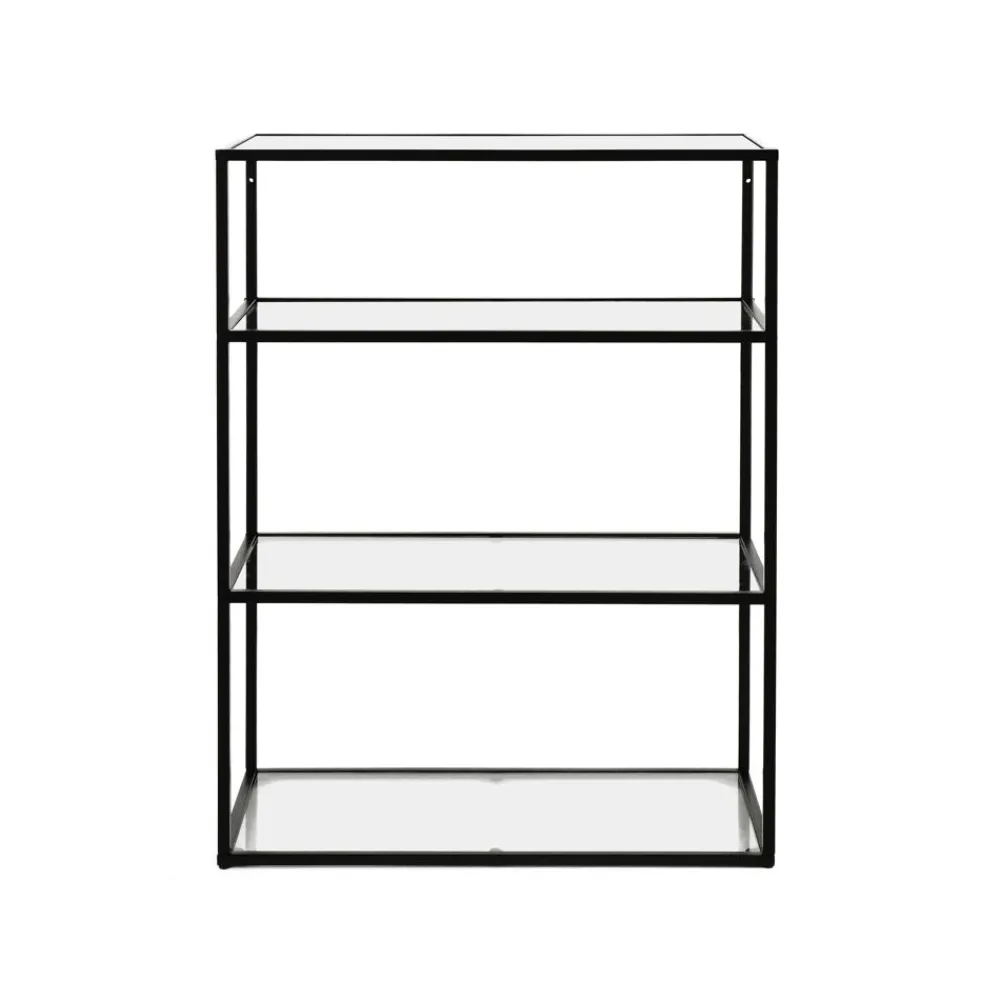 Pomax Étagères-ESZENTIAL - étagère - métal / verre - L 60 x W 30 x H 80 cm - noir