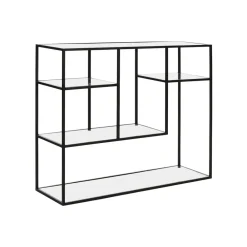 Pomax Étagères-ESZENTIAL - étagère - métal / verre - L 100 x W 30 x H 80 cm - noir