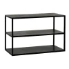 Pomax Étagères Murales | Étagères-ESZENTIAL - étagère/table d'appoint - métal / bois - L 60 x W 30 x H 40 cm - noir