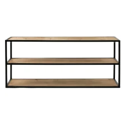 Pomax Étagères Murales | Étagères-ESZENTIAL - étagère/table d'appoint - métal / bois - L 120 x W 30 x H 60 cm - naturel/noir