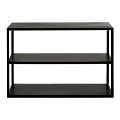 Pomax Étagères Murales | Étagères-ESZENTIAL - étagère/table d'appoint - métal / bois - L 60 x W 30 x H 40 cm - noir