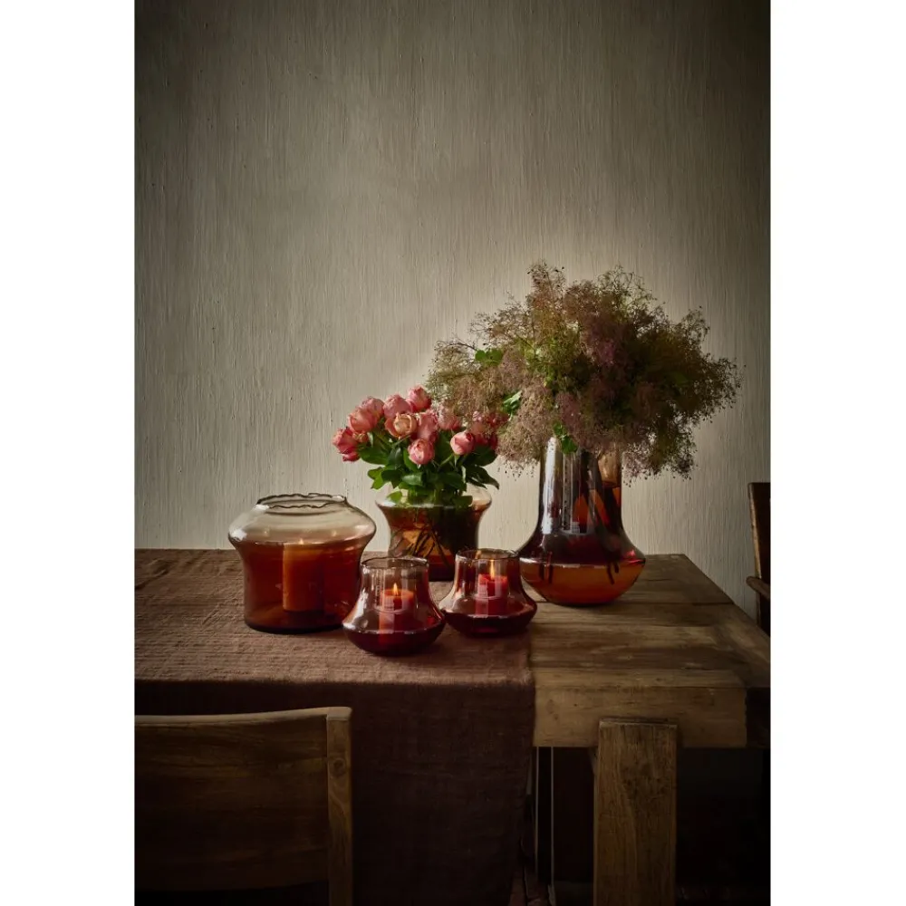 Pomax Vases-FAMIGLIA - vase - verre - DIA 15 x H 12 cm - ambre