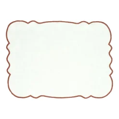 Pomax Linge De Table-FARFALLE - set de table - lin / coton - L 45 x W 35 cm - rouille