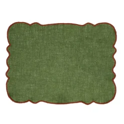 Pomax Linge De Table-FARFALLE - set de table - lin / coton - L 45 x W 35 cm - olive