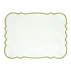 Pomax Linge De Table-FARFALLE - set de table - lin / coton - L 45 x W 35 cm - olive