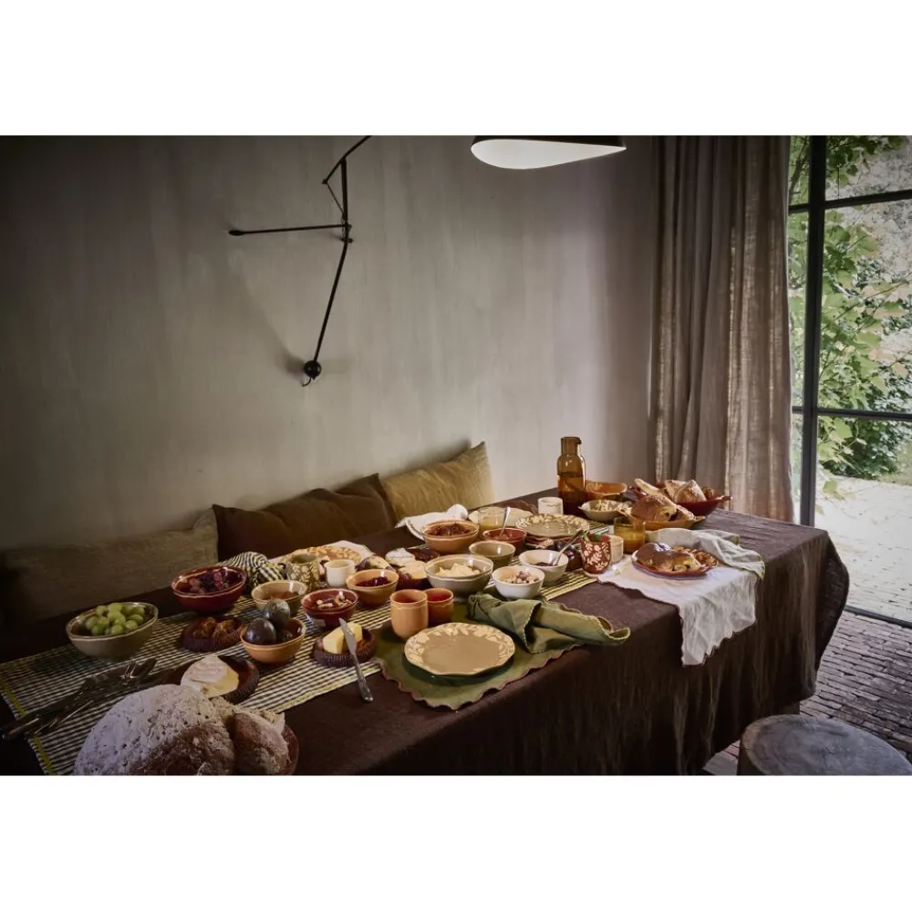 Pomax Linge De Table-FARFALLE - set de table - lin / coton - L 45 x W 35 cm - olive