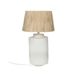 Pomax Lampes De Table-FELISA - lampe de table - papier mâché / métal - DIA 25 x H 42 cm - blanc