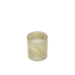 Pomax Bougies-FIRENZE - bougie 1 mèche - cire de paraffine / verre - DIA 8,5 x H 10 cm - beige