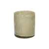Pomax Bougies-FIRENZE - bougie 3 mèches - cire de paraffine / verre - DIA 12,5 x H 14 cm - beige