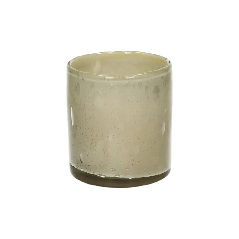 Pomax Bougies-FIRENZE - bougie 3 mèches - cire de paraffine / verre - DIA 12,5 x H 14 cm - beige