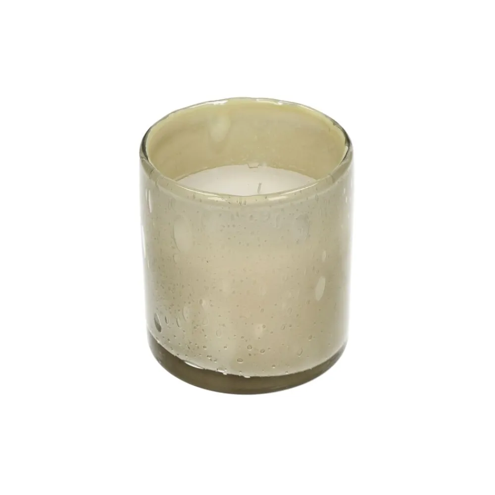 Pomax Bougies-FIRENZE - bougie 3 mèches - cire de paraffine / verre - DIA 12,5 x H 14 cm - beige