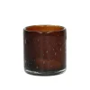 Pomax Photophores / T-lights-FIRENZE - photophore - verre - DIA 8,5 x H 10 cm - rouille