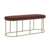 Pomax Bancs-FITZGERALD - banc oval - tissu / métal - L 107 x W 37 x H 43 cm - vin